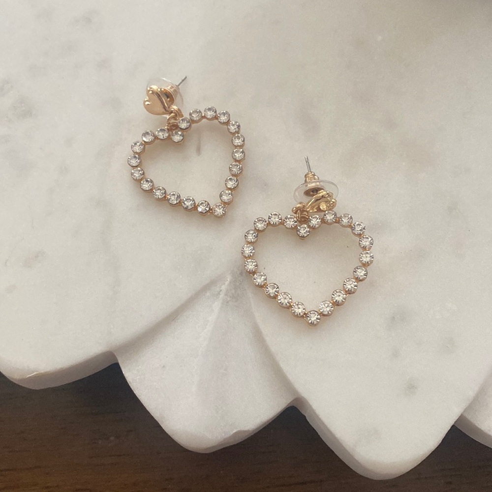 Rhinestone Heart Earrings